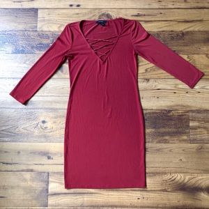 Burgundy cocktail dress